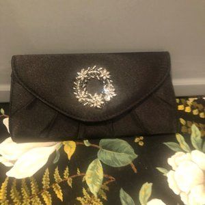 Kate landry beach satin Crystal clutch purse